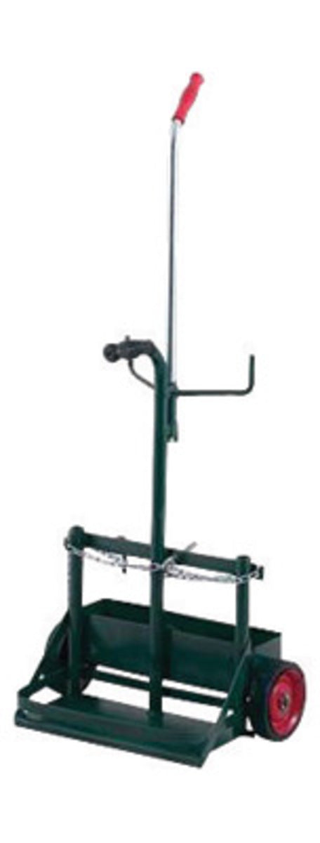 Harper™ Series 861 Porta-Cyl Cylinder Truck With 5" Semi-Pneumatic Wheels, Retractable Handle And 6" X 13 1/4" Base Plate