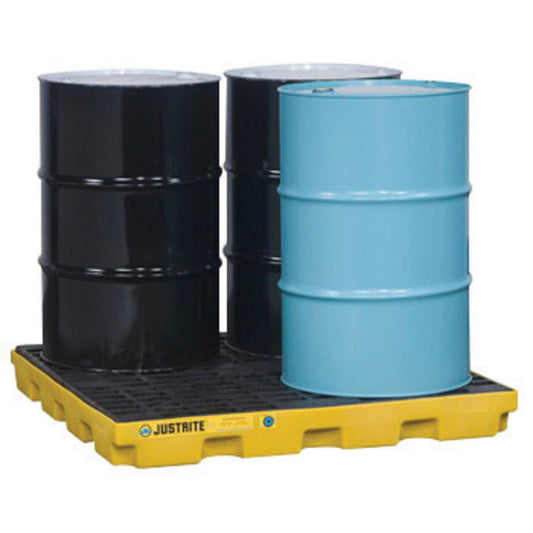 Justrite® 49" X 49" X 5 1/2" EcoPolyBlend™ Yellow Polyethylene Accumulation Center