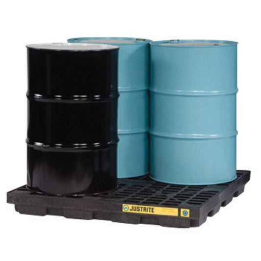 Justrite® 49" X 49" X 5 1/2" EcoPolyBlend™ Black Polyethylene Accumulation Center