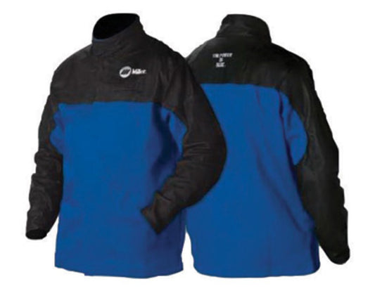 Miller® X-Large Black Blue Indura®/Leather Flame Resistant Coat  With Snap Button Closure