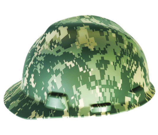 MSA Camouflage V-Gard® Polyethylene Cap Style Hard Hat With Ratchet/4 Point Ratchet Suspension