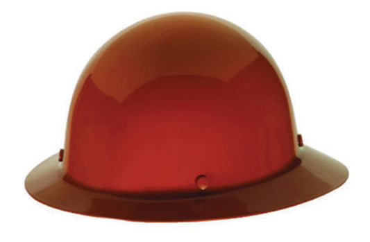 MSA Orange Skullgard® Phenolic Full Brim Hard Hat With Pinlock/4 Point Pinlock Suspension