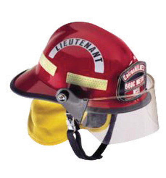MSA Red Cairns® Fiberglass Cap Style Fire Helmet With Ratchet Suspension