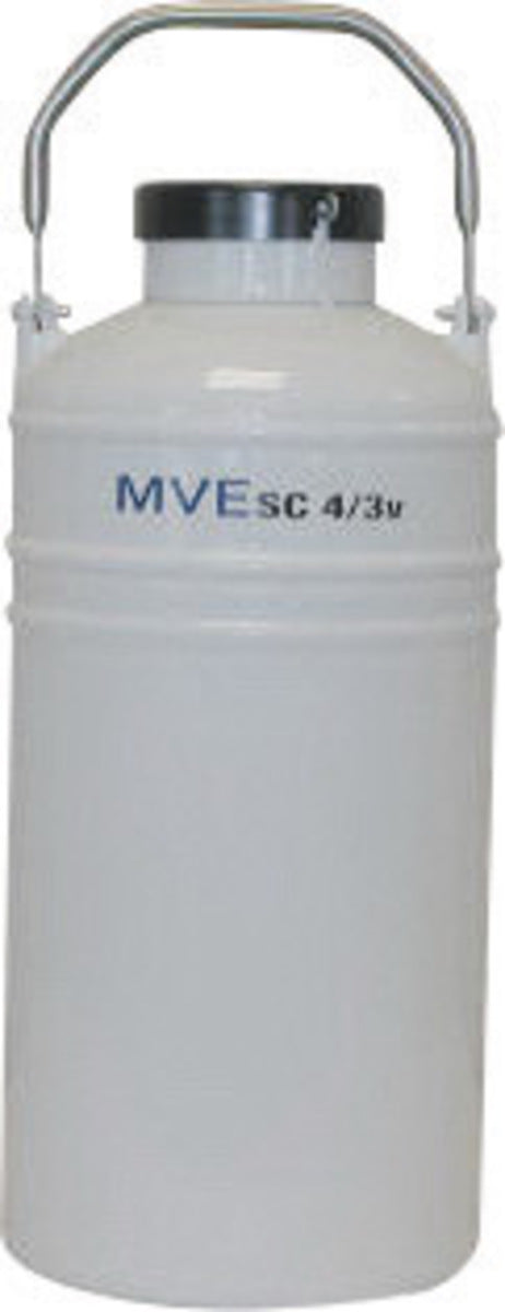 MVE Inc SC 4/3V 8.7" X 19.4" 4.3 l Liquid Nitrogen Aluminum Vapor Cryoshipper With 11" Canister