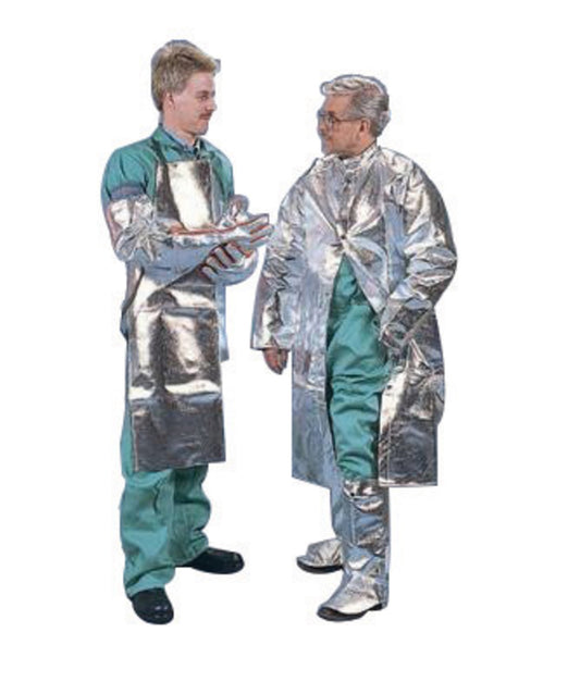 National Safety Apparel 24" x 36" Silver Aluminized Rayon Heat Resistant Apron With Snap