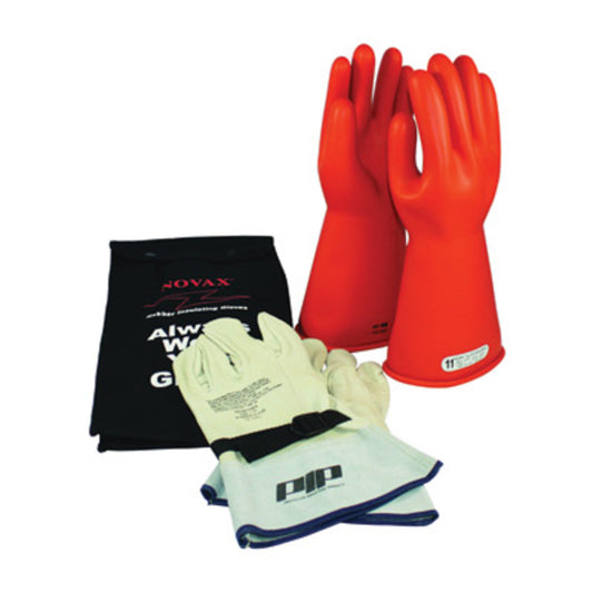 Protective Industrial Products Size 10 Orange NOVAX® Rubber/Goatskin Class 1 Linesmens Gloves