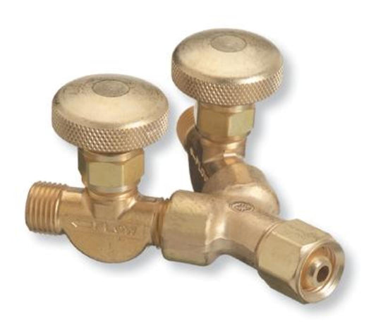 RADNOR™ Model 111, 9/16" - 18 UNF B RH Brass Oxygen Y Connection