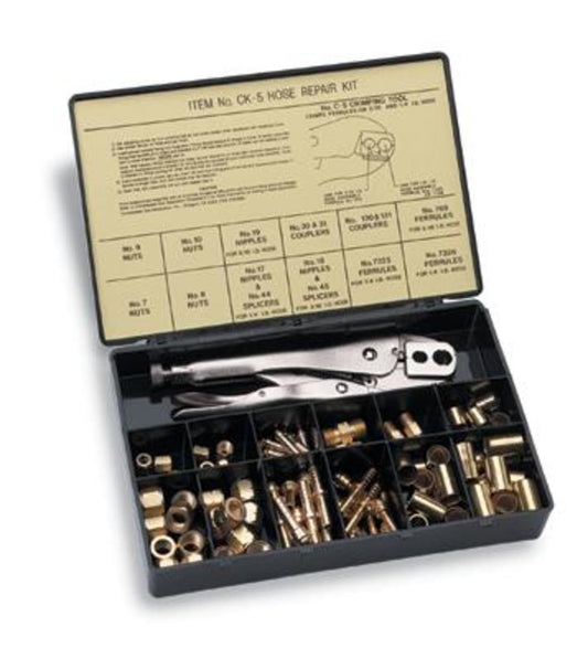 RADNOR™ Model CK-5, 3/16"/1/4" A B ID Brass Fuel Gas/Oxygen Repair Kit