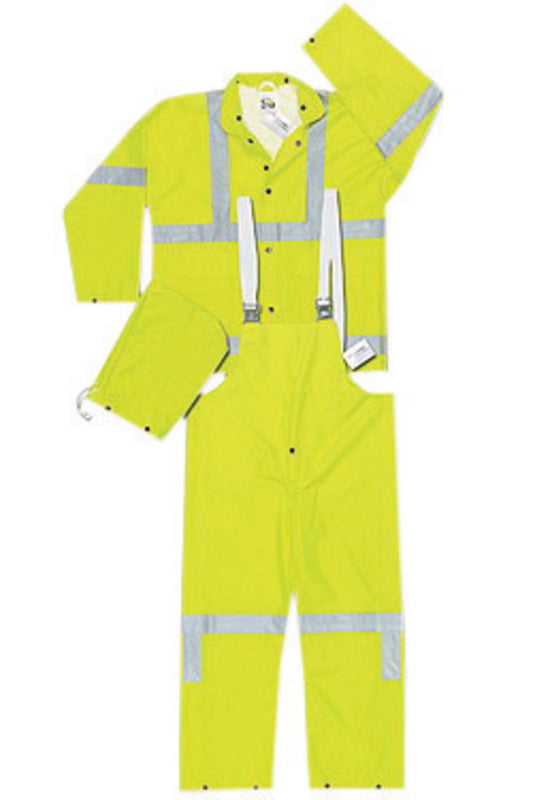 MCR Safety® X-Large Hi-Viz Green Luminator™ .38 mm PVC/Polyester Suit