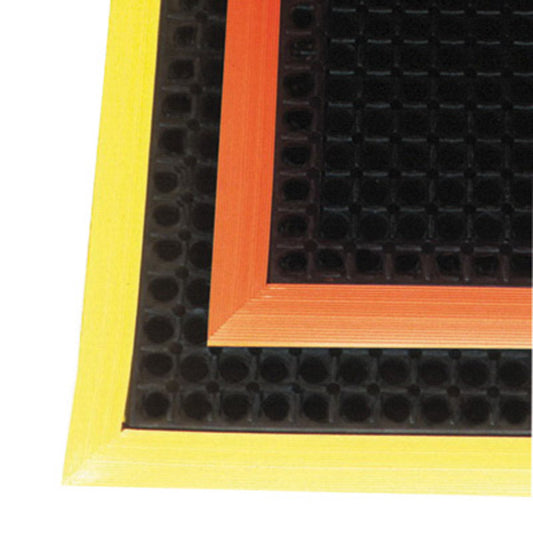 Superior Manufacturing 38" X 64" Black With Orange Edge Rubber NoTrax® Safety Stance® Anti-Fatigue Floor Mat