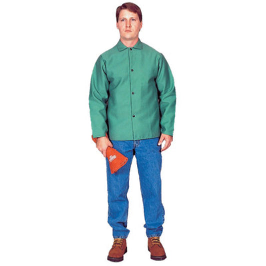 Stanco Safety Products™ Small Green Cotton Flame Resistant Jacket With Snap Closure