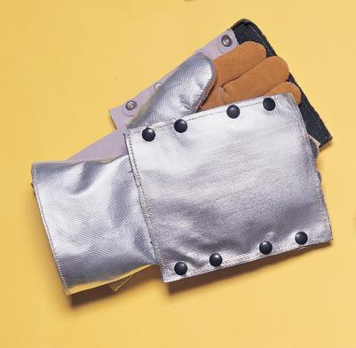 Tillman™ Large 14" Silver/Brown Cowhide/Aluminized Rayon Heat Resistant Left Glove With 14" Gauntlet Cuff And Wool Lining And Reinforced Wing Thumb