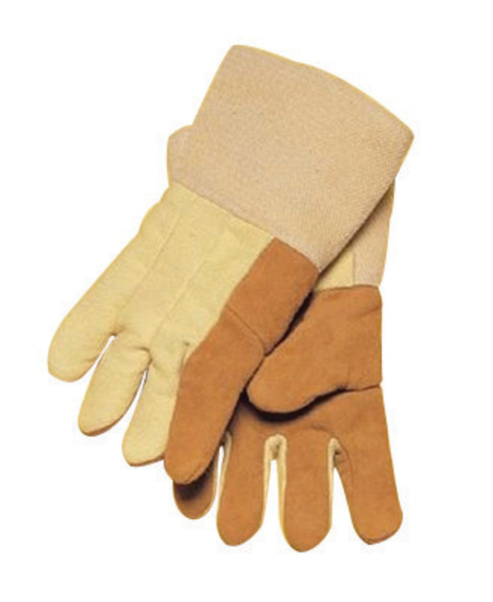 Tillman™ X-Large 14" Brown/Silver Aluminized Carbon Kevlar® Heat Resistant Gloves With 14" Gauntlet Cuff And Wool Lining And Wing Thumb