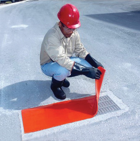 UltraTech 36" X 58" X 3/8" Ultra-Drain Seal® Orange Polyurethane  Stops Aggressive Chemicals/Oil/Water