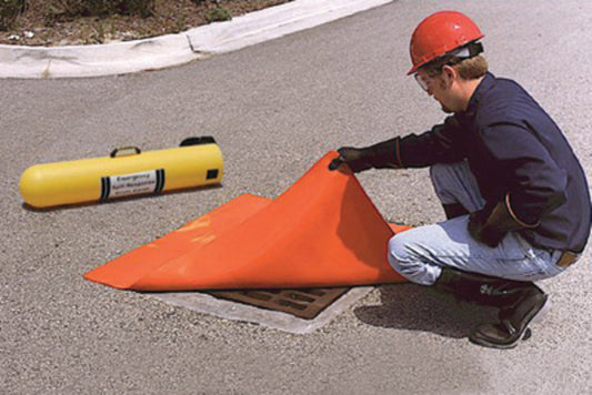 UltraTech 54" X 54" X 3/8" Ultra-Drain Seal® Orange Polyurethane  Stops Aggressive Chemicals/Oil/Water