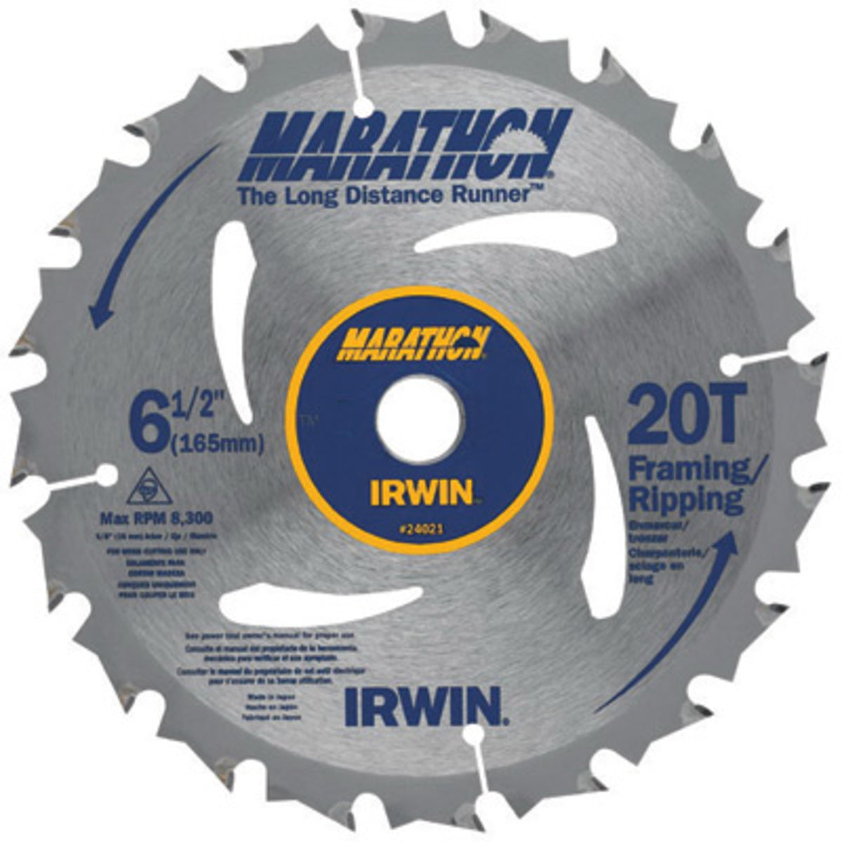 IRWIN® 6 1/2" 20 Teeth Vise-Grip®/Marathon® Carbide Tipped Circular Saw Blade