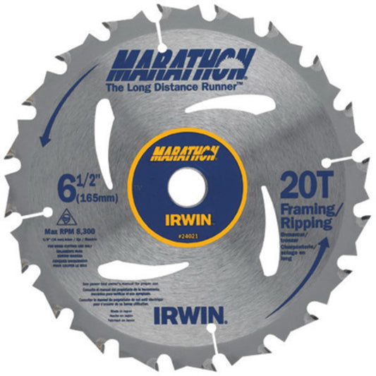 IRWIN® 6 1/2" 20 Teeth Vise-Grip®/Marathon® Carbide Tipped Circular Saw Blade