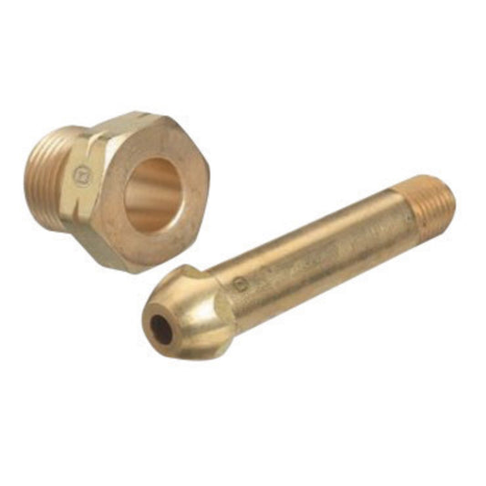 Western 1/4" NPT Male X 3" Stainless Steel Regulator Nipple, CGA-510/580 With Check Valve (For Pressures Up To 500 psig)