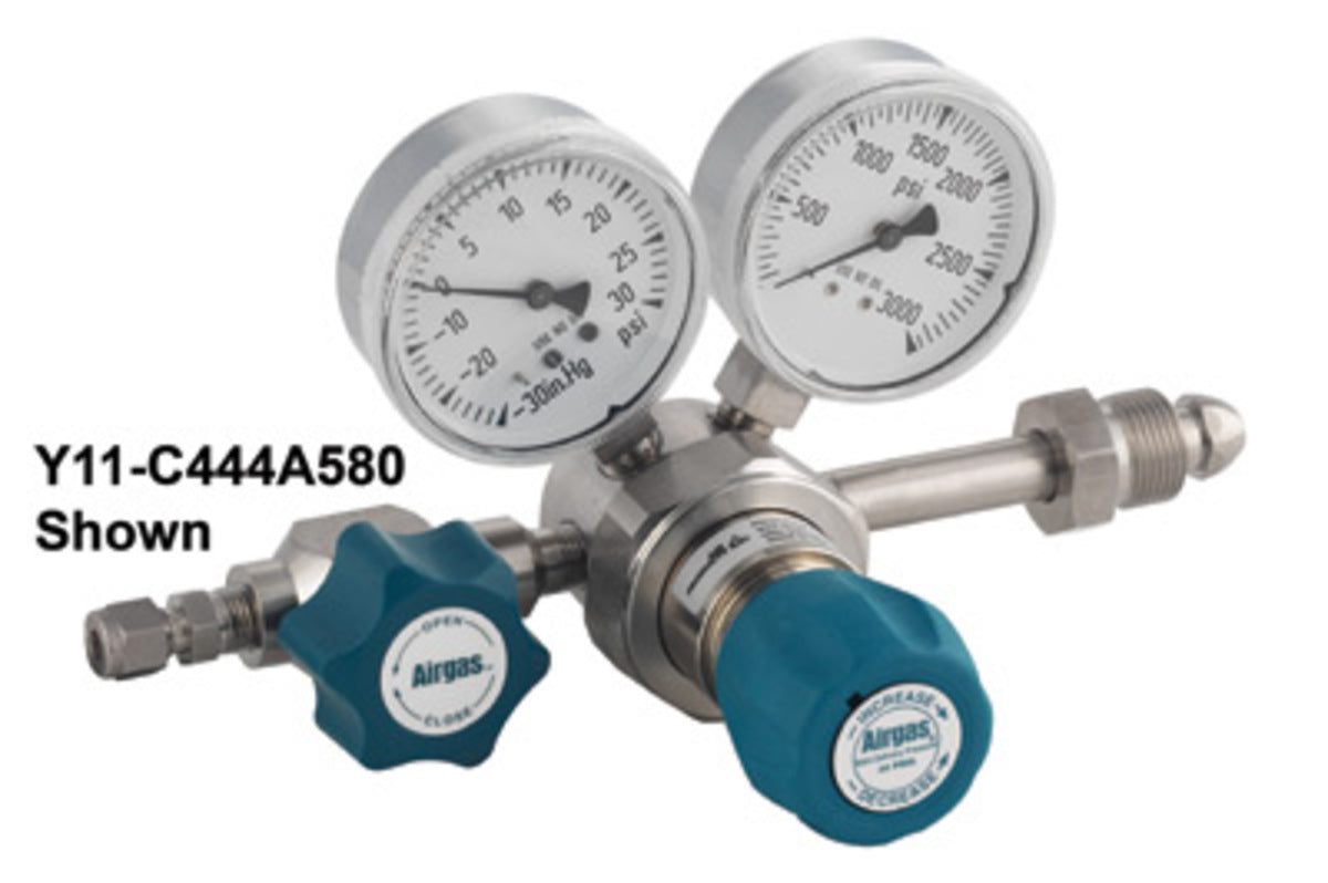 Airgas® Model C444A350 Stainless Steel High Purity Single Stage Pressure Regulator With 1/4" FNPT Connection And Threadless Seat
