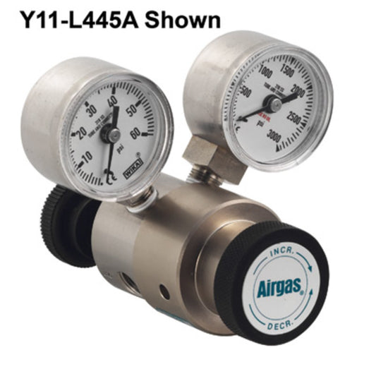 Airgas® Model L445AC10 Stainless Steel Specialty High Purity Single Stage Mini Regulator With 1/8" FNPT Connection And SS Diaphragm