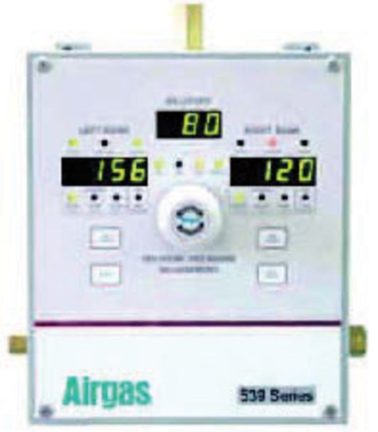 Airgas® 2 Cylinder Cryogenic High Pressure 0 - 100 psig 539 Series IntelliSwitch® Microprocessor Controlled Brass Fully Automatic Switchover System CGA-320 With Microprocessor