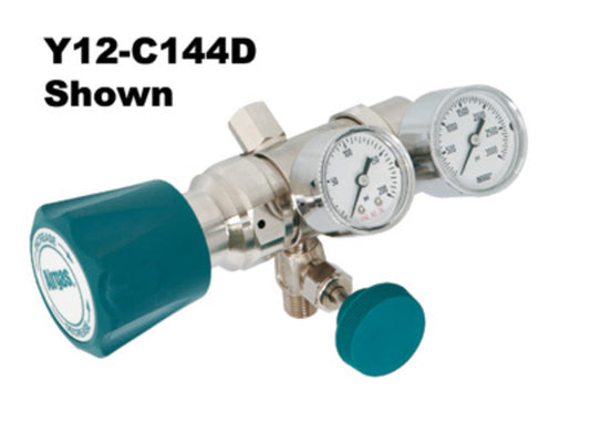 Airgas® Model C144A Brass Specialty High Purity Low Flow Two Stage Pressure Regulator With 1/4" FNPT Connection