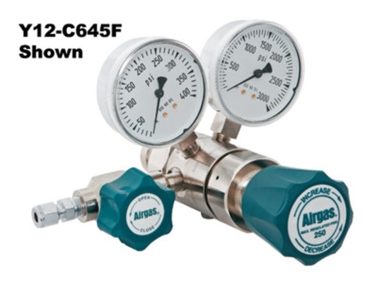 Airgas® Model C645A705 Stainless Steel High Purity Two Stage Pressure Regulator With 1/4" FNPT Connection And Threaded Seat