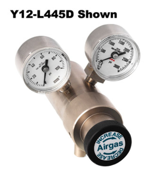 Airgas® Model L244DLB Brass Specialty High Purity Two Stage Mini Regulator With CGA x 1/8" FNPT Connection