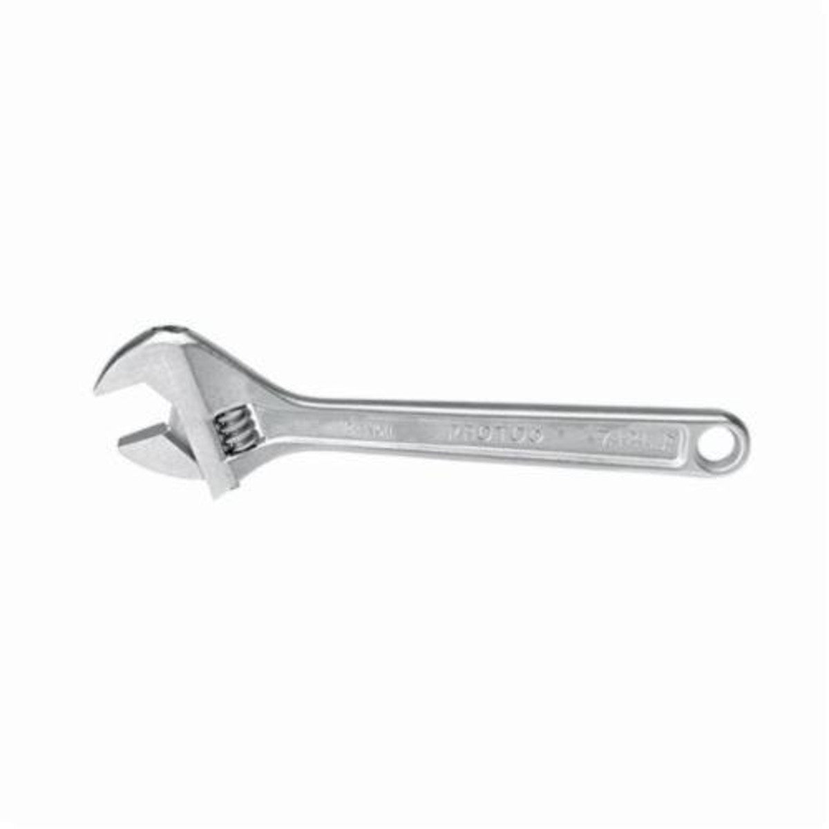 Proto J706L Uninsulated Adjustable Wrench, 15/16 in, 6 in OAL, Forged Steel Body, Forged Steel, Satin Chrome, ASME B107.8/ASME B107.100