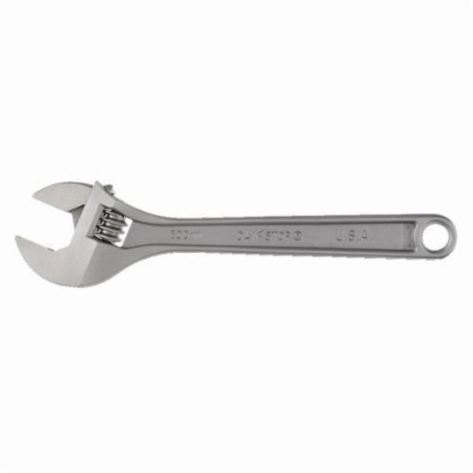 Proto J712L Uninsulated Adjustable Wrench, 1-1/2 in, 12 in OAL, Forged Steel Body, Forged Steel, Satin Chrome, ASME B107.8/ASME B107.100