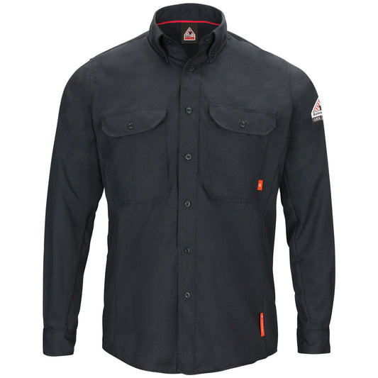 Bulwark® Large Tall Navy Blue Bulwark Exclusive/Aramid/Lyocell/Modacrylic Flame Resistant Uniform Shirt With Button Front Closure