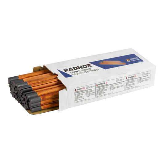 RADNOR™ 5/8" X 12" DC Half Round Copperclad Arc Gouging Electrode (50 Each Per Box)