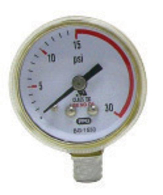 RADNOR™ 2 1/2" X 30 PSI Brass Red Line Replacement Regulator Gauge
