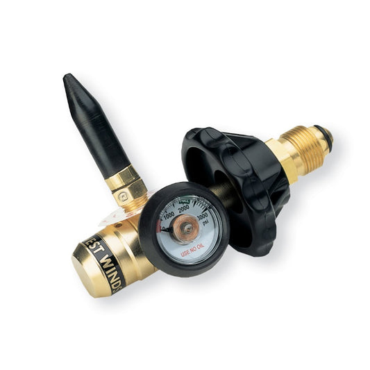 RADNOR™ Model RPB-6HG 38 - 85 psi Deluxe Latex Balloon Inflator With Rubber Tip Tilt Valve, Contents Gauge, CGA-580 Inlet Fitting