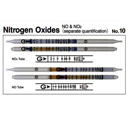 Gastec™ Glass Nitric Oxide/Nitrogen Dioxide Twin Detector Tube, White To Yellowish Orange Color Change