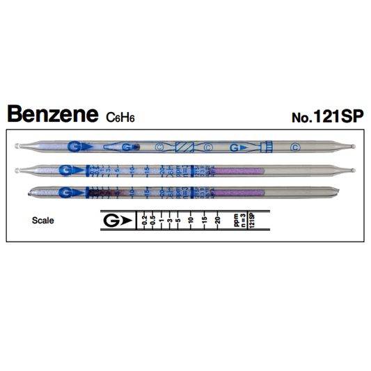 Gastec™ Glass Benzene Twin Detector Tube, White To Brown Color Change