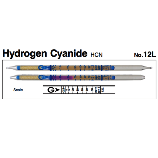 Gastec™ Glass Hydrogen Cyanide Low Range Detector Tube, Yellow To Pink Color Change