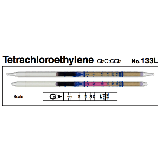 Gastec™ Glass Tetrachloroethylene Low Range Detector Tube, Yellow To Pink Color Change