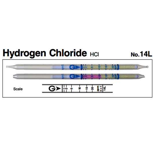 Gastec™ Glass Hydrogen Chloride Low Range Detector Tube, Yellow To Pink Color Change