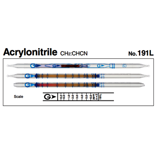 Gastec™ Glass Acrylonitrile Low Range Detector Tube, Yellow To Pink Color Change