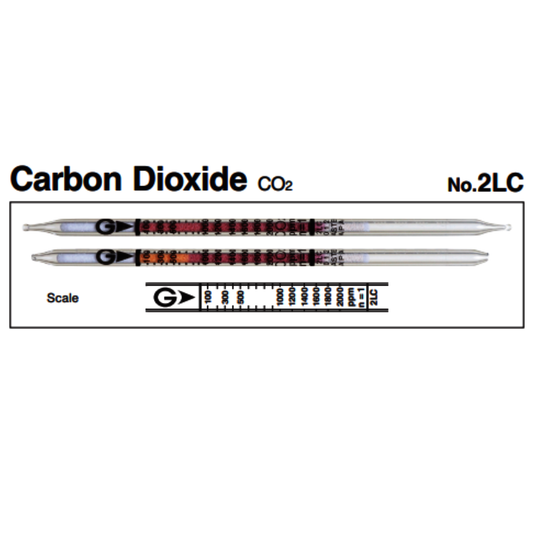 Gastec™ Glass Carbon Dioxide Low Range Detector Tube, Pale Red To Orange Color Change