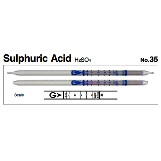 Gastec™ Glass Sulfuric Acid Detector Tube, Pale Yellow To Reddish Purple Color Change