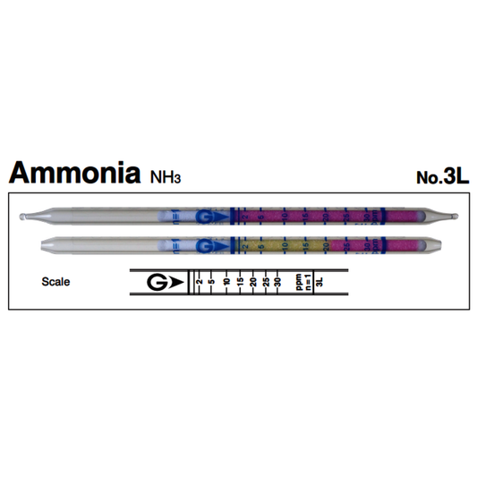 Gastec™ Glass Ammonia Low Range Detector Tube, Pink To Yellow Color Change
