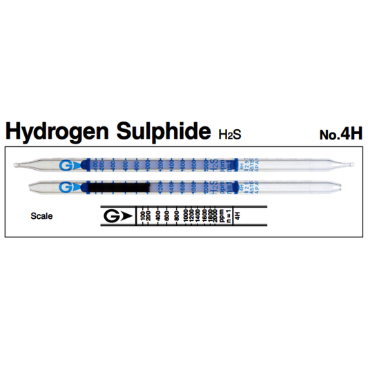 Gastec™ Glass Hydrogen Sulfide High Range Detector Tube, White To Brown Color Change