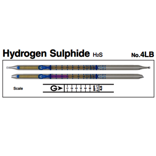Gastec™ Glass Hydrogen Sulfide Low Range Detector Tube, Yellow To Pink Color Change