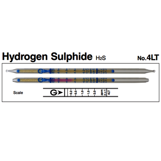 Gastec™ Glass Hydrogen Sulfide Extra Low Range Detector Tube, Yellow To Pink Color Change