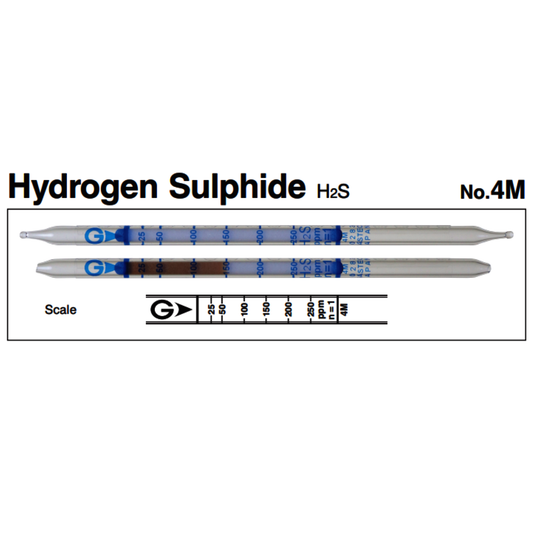 Gastec™ Glass Hydrogen Sulfide Medium Range Detector Tube, White To Brown Color Change