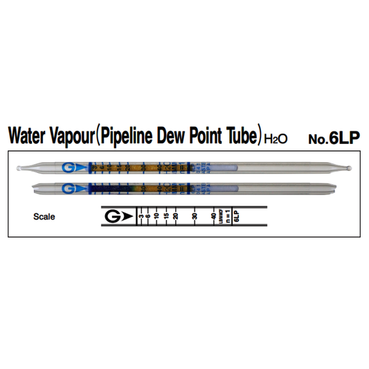 Gastec™ Glass Water Vapor Pipeline Dew Point Detector Tube, Yellow To Greenish Purple Color Change