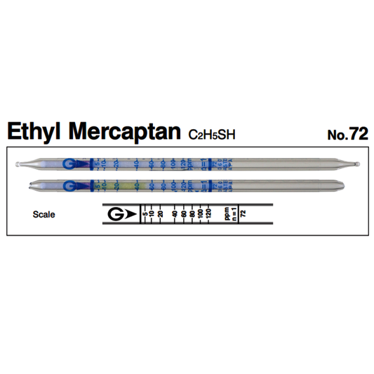 Gastec™ Glass Ethyl Mercaptan Detector Tube, White To Yellow Color Change