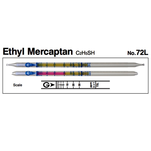 Gastec™ Glass Ethyl Mercaptan Low Range Detector Tube, Yellow To Red Color Change